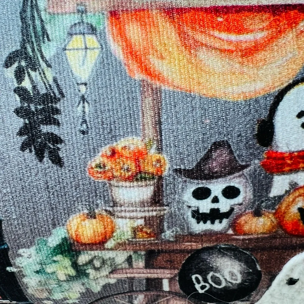 Halloween Sweet Shop Textured Throw Pillow Ghosts Candy Cake Pumpkins Party